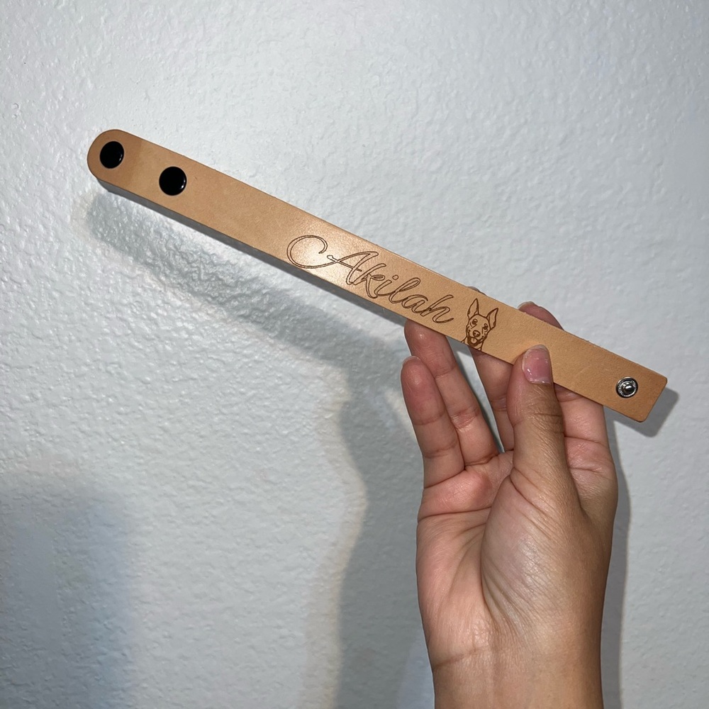 Leather Bracelet Laser Engraved PERSONALIZED - Picture 5 of 5